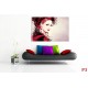 Wallpapers mural art face of a woman with feathers in 3 options