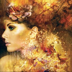 Wallpapers mural original art image of a woman in 3 colors