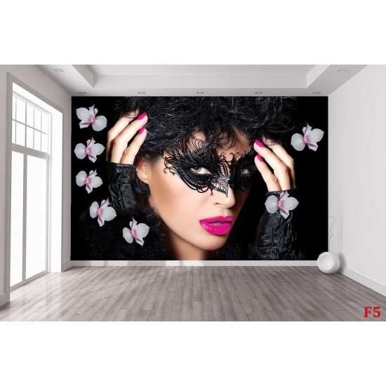 Photo mural fashion model woman with makeup and flowers Photo mural fashion model woman with makeup and flowers
