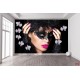 Photo mural fashion model woman with makeup and flowers Photo mural fashion model woman with makeup and flowers