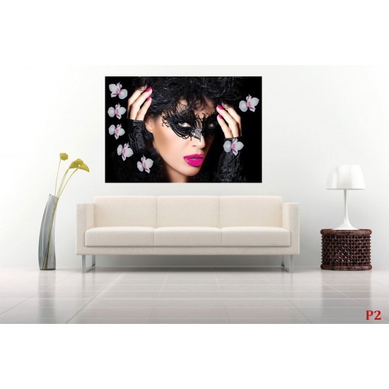 Photo mural fashion model woman with makeup and flowers Photo mural fashion model woman with makeup and flowers