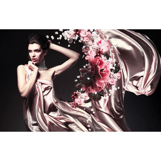 Wallpapers Art model woman abstract background in 2 colors