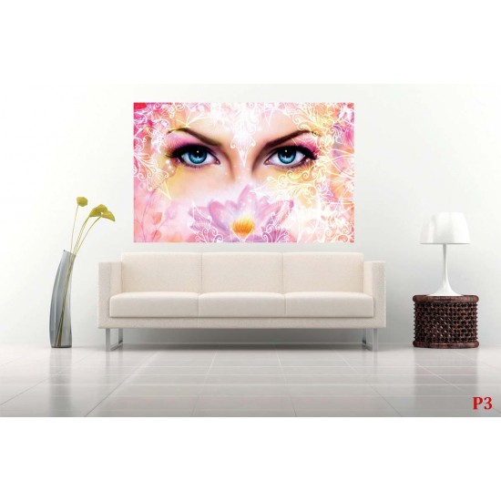 Wallpapers female figure painted with decoration and ornaments