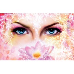 Wallpapers female figure painted with decoration and ornaments