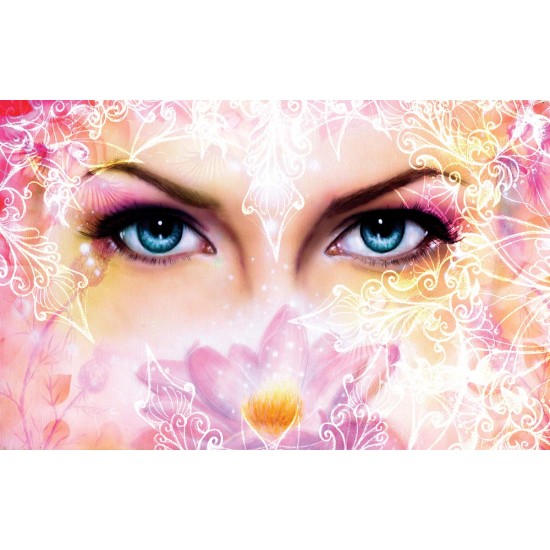 Wallpapers female figure painted with decoration and ornaments