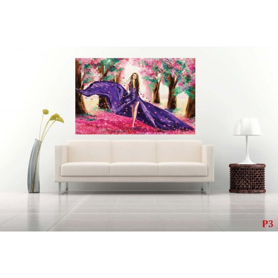 Wallpapers painted figure of a woman in a purple dress
