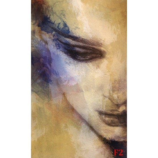 Wallpapers mural painted woman's face in yellow