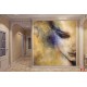 Wallpapers mural painted woman's face in yellow