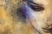 Wallpapers mural painted woman's face in yellow