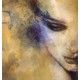 Wallpapers mural painted woman's face in yellow