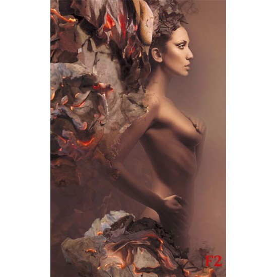 Wall mural art girl model in bronze