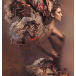Wall mural art girl model in bronze Wall mural art girl model in bronze