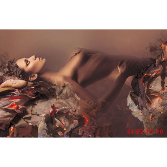 Wall mural art girl model in bronze