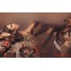 Wall mural art girl model in bronze