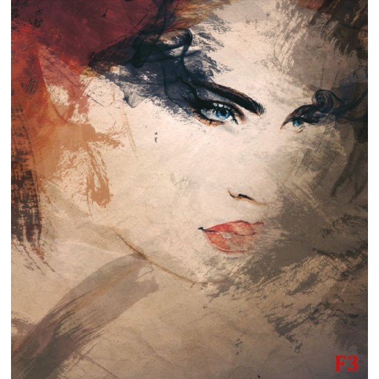 Wallpapers mural beautiful art face of a woman in 2 colors Wallpapers mural beautiful art face of a woman in 2 colors