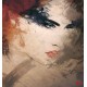 Wallpapers mural beautiful art face of a woman in 2 colors Wallpapers mural beautiful art face of a woman in 2 colors
