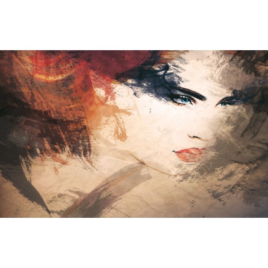 Wallpapers mural beautiful art face of a woman in 2 colors Wallpapers mural beautiful art face of a woman in 2 colors