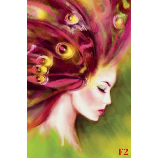 Wallpapers mural drawing art model of woman's face in 2 colors
