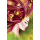 Wallpapers mural drawing art model of woman's face in 2 colors