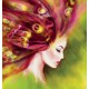 Wallpapers mural drawing art model of woman's face in 2 colors