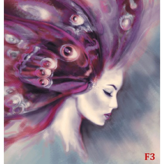 Wallpapers mural drawing art model of woman's face in 2 colors