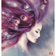Wallpapers mural drawing art model of woman's face in 2 colors