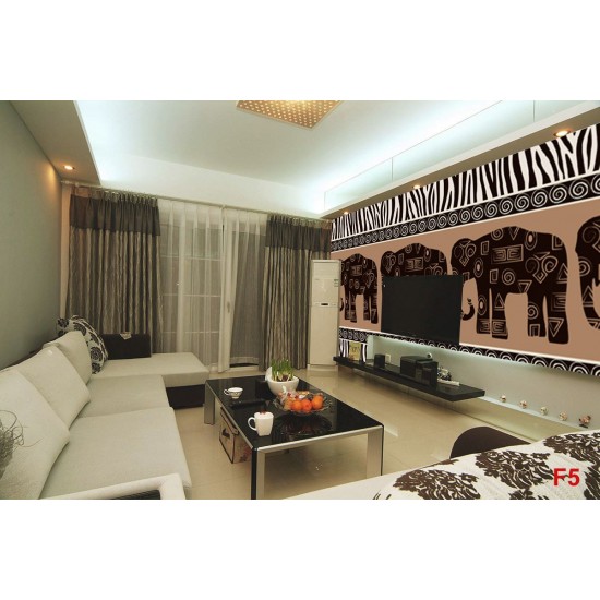 Wallpapers mural art wall with three elephants in 2 colors