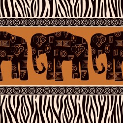 Wallpapers mural art wall with three elephants in 2 colors