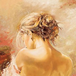 Wallpapers mural painted drawing of a woman's portrait in 2 colors