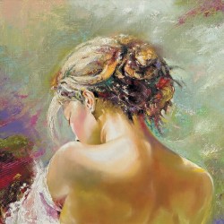 Wallpapers mural painted drawing of a woman's portrait in 2 colors