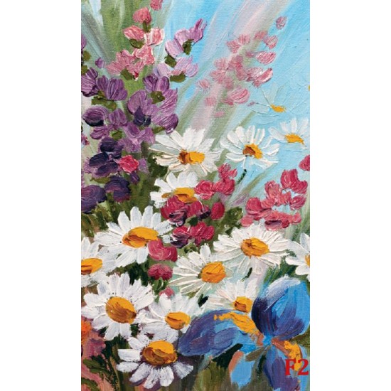 Photo mural soft bouquet of colorful flowers painted Photo mural soft bouquet of colorful flowers painted