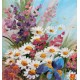 Photo mural soft bouquet of colorful flowers painted Photo mural soft bouquet of colorful flowers painted