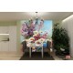 Photo mural soft bouquet of colorful flowers painted Photo mural soft bouquet of colorful flowers painted