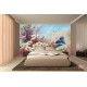 Photo mural soft bouquet of colorful flowers painted Photo mural soft bouquet of colorful flowers painted