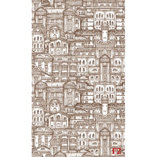 Wallpapers graphic old buildings in 2 colours
