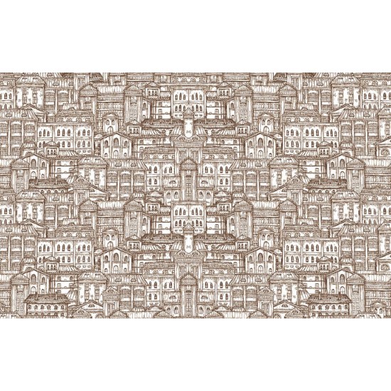 Wallpapers graphic old buildings in 2 colours