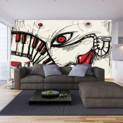 Wallpapers mural modern graphics in black and red pop art
