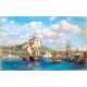 Wallpapers port with sailing ship painted landscape