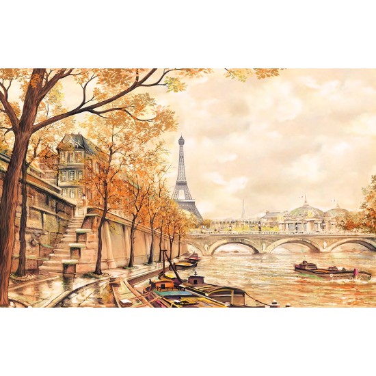Wallpapers painted landscape from Paris and Seine
