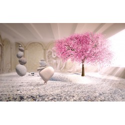 Wallpapers painted designer picture with pink tree