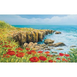 Wallpapers mural beautiful coast with poppies