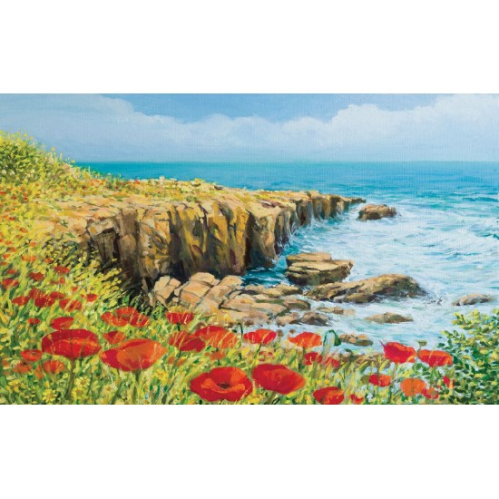 Wallpapers mural beautiful coast with poppies