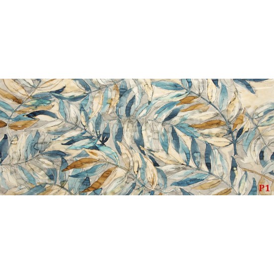 Wallpapers mural tender leaves painted 