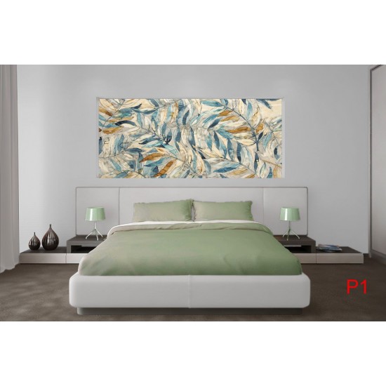 Wallpapers mural tender leaves painted 