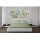Wallpapers mural tender leaves painted 