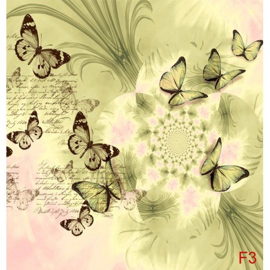 Wallpapers art butterflies with flower in 3 colors