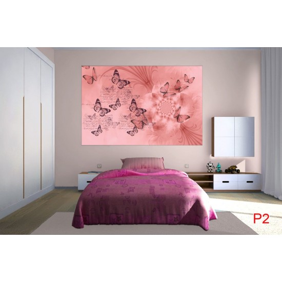 Wallpapers art butterflies with flower in 3 colors