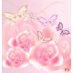Wallpapers mural gentle butterflies and roses in pastel tone