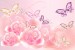 Wallpapers mural gentle butterflies and roses in pastel tone