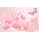 Wallpapers mural gentle butterflies and roses in pastel tone